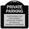 Signmission Private Parking Inoperable or Unlicensed Vehicles Towed at Vehicle Owners Expense, BS-1818-23256 A-DES-BS-1818-23256 - alternate 1